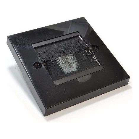 Placa frontal para salida cable pared negro enteriza  Negro (1/3)