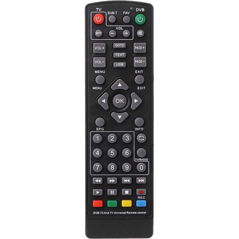 Mando A Distancia DVB-T2 - Compatible Con Decodificadores STB - Alcance 8 M - Dimensiones 155 X 44 X 20 Mm - 2 Pilas AAA No Incluidas - 1 Unidad (1/5)