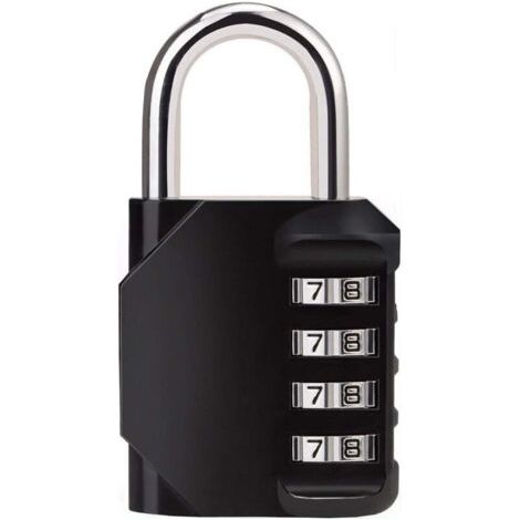 BUNTHAUS 4 Verrou à combinaison  chiffres Cadenas antirouille, Cadenas de sécurité, Mental et en acier plaqué, résiste aux intempéries Motif pour l'école Gym Locker