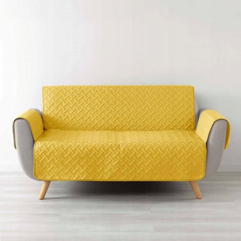 Copertura per divano imbottita gialla 179x223 cm
