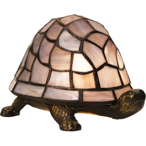 Lampe figurine tortue Tiffany bleue