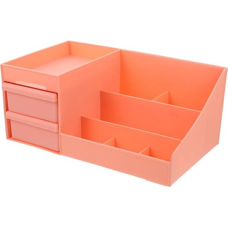 Organisateur de maquillage de bureau en plastique, petit tiroir de rangement rose pour cosmétiques, pour les soins de la peau et les rouges à lèvres (1/5)