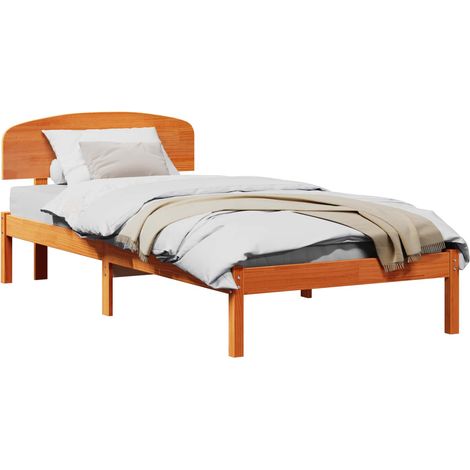 Maison Exclusive - Estructura de cama con cabecera Marrón cera 80 (1/5)