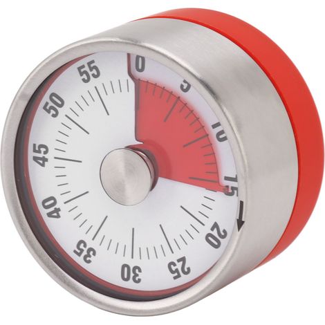 Magnetischer Küchentimer aus Edelstahl – Zeitmanagement für Schüler, Rot (1/5)