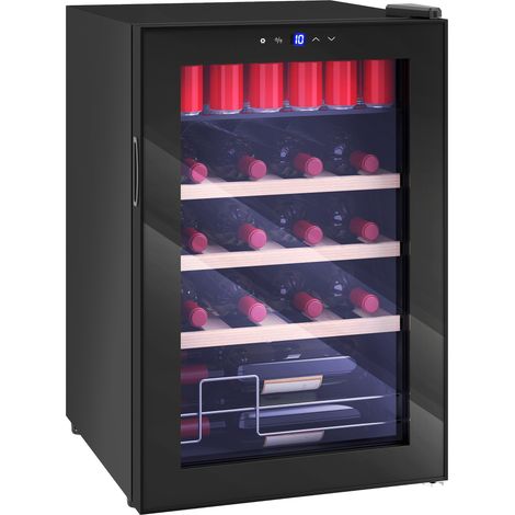 Weinkühlschrank 53L Verstellbare Fächer 12 Flaschen 25 Dosen 43x45x64 cm Schwarz (1/5)