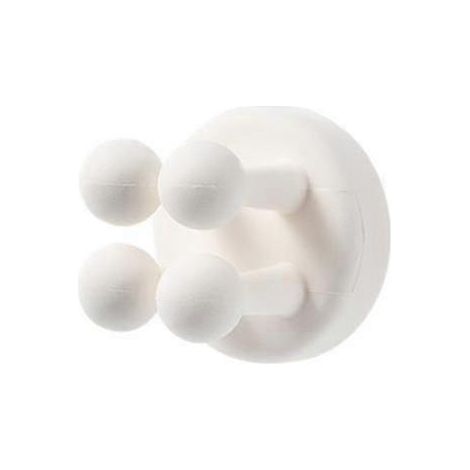 Lot de deux crochets adhésifs en silicone auto-adhésifs, support, accessoires de rangement pour la cuisine et la maison, 4 pièces, blanc (1/3)