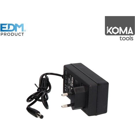 KOMA TOOLS 08731 Cargador de Recambio para Taladro/Atornillador, Negro/Rojo