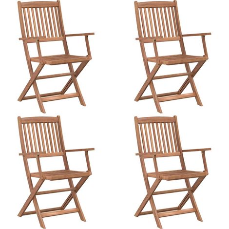 Ensemble repas de jardin 5 pcs Contemporain, Mobilier à dîner d'extérieur pliable Bois d'acacia solide OIB9053E (1/5)