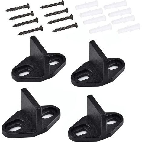 4 Pièces Guide Porte Coulissante, Guide Porte Galandage, Guide de Plancher Porte Coulissante Bas de Porte de Grange Coulissante pour Porte D'armoire Porte en Bois (1/4)