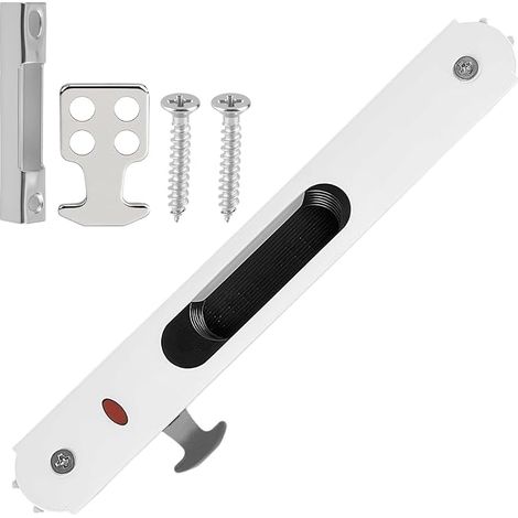 Serrure de Porte Coulissante, Fenêtre Crochet Porte Coulissant Loquet affleurant, Mobile Serrure Simple Face pour Verrou Fenêtre, Portes de Terrasse, Cuisine, Salle de Bain, Coulissantes en Verre (1/5)