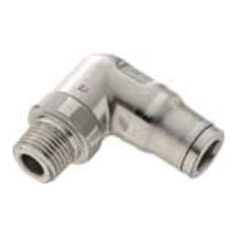Coude 90° compacte piquage mâle BSPT pour tube encliquetable inox 316L série 3889 - Parker Legris