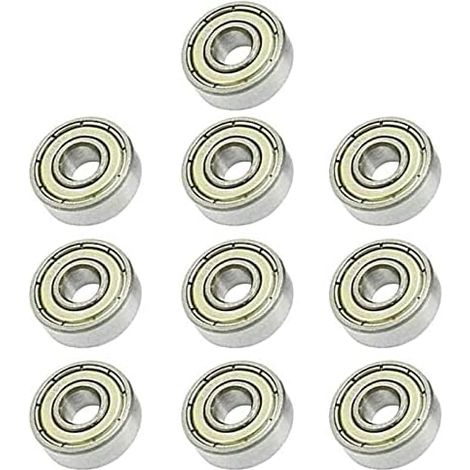 606ZZ Deep Groove Ball Bearing 6 x 17 x 6mm, 10pcs, Miniature Metal Double Shielded Ball Bearings, Suitable for Skateboard Bearings, (Pack of 10) (1/5)