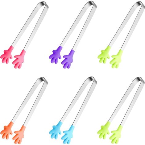 Mini pinces en silicone, lot de 6 pinces de cuisine pour enfants, ustensiles de cuisine (1/5)