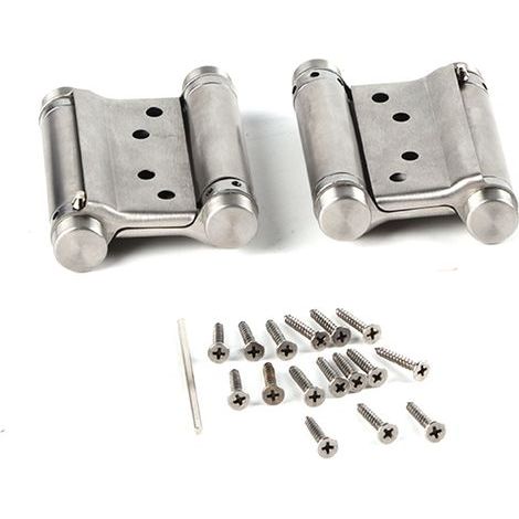 Lot de 2 charnières à ressort double action 3 pouces pour portes battantes de saloon ou café (1/5)