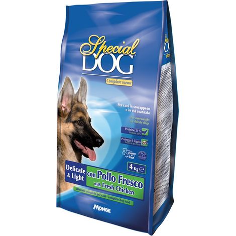 CROCCHETTE PER CANI ANZIANI 'SPECIAL DOG' Delicate-light c/pollo fresco - kg 4
