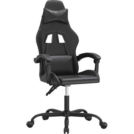 vidaXL Silla gaming cuero sintético negro (1/2)