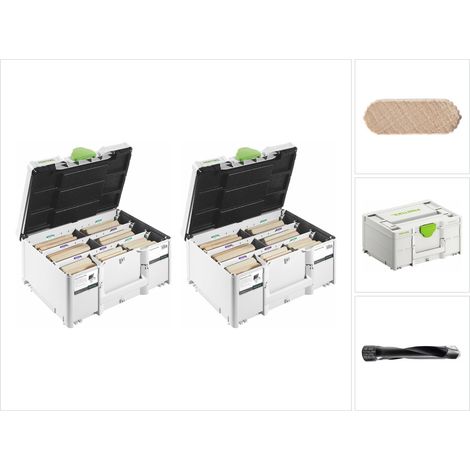 Festool 2x DS/XL D12/D14 128 BU DOMINO XL 128 pcs. assortiment de chevilles ( 2x 576792 ) (1/5)