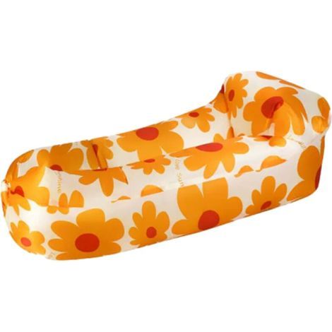 Inflatable outdoor sofa made of thick Oxford fabric, can be used for sitting and lying down, ideal for adult camping portable air sofa with storage bag. (1/5)