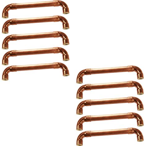 Lot de 10 Poignées en matière Cuivre - Entraxe 160 mm - Ø12 - Arcanaute (1/4)