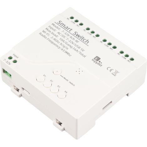 Interrupteur sans fil intelligent eWeLink, module universel 4 canaux, 5 V CC, Wi-Fi, minuterie, contrôle à distance via application mobile, compatible avec Alexa et la commande vocale pour la maison c (1/5)