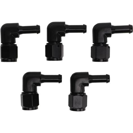 5 Pièces Raccord Femelle 90° 6AN vers Embout Barbelé 5/16in pour Ligne de Carburant Eau Air - Adaptateur Pompe Filtre (1/5)
