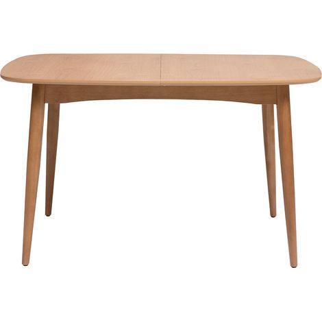 Rechteckiger ausziehbarer Esstisch aus hellem Eichenholz L130-160 cm HELMA