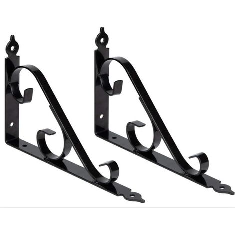 250mm x 164mm 1 Paire (Noir) Support Étagère Mural en Métal Support Équerre Triangulaire 90 Degrés Multifonctionnel D'étagère de Support avec Vis pour Jardinage, Salle de Bains, Cuisine (1/5)