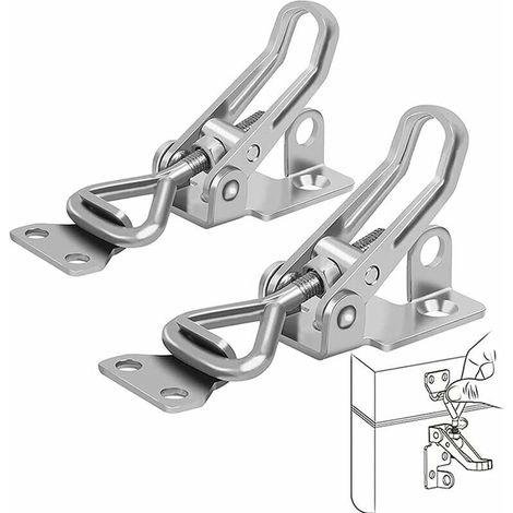 Piece Metal Hinge Lock, Locking Lever, Rustproof, Strong Fixing, Hinge Lock Clip for Securing and Fastening Suitcases, Cabinets, Doors YMYNY (1/4)