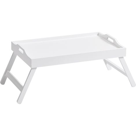 Zeller Vassoio da letto in legno bianco 56,5 x 35,5 cm (1/3)