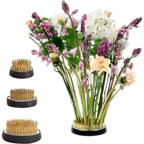 Blomma Fakir Kenzan Nålhållare 3-pack, Ikebana Blomsterarrangemangsverktyg, S Storlek, Blomsterhantverkssats