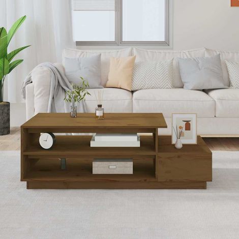 vidaXL Table basse Marron miel 120x50x40,5 cm Bois massif de pin (1/5)