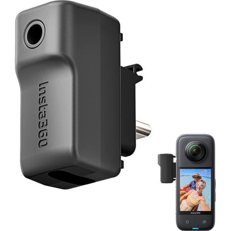 Adaptateur pour microphone externe pour caméra Insta 360 X3, ports audio Type-C et 3,5 mm Prise en charge du chargeur et de l'enregistrement pour les accessoires Insta 360 X3