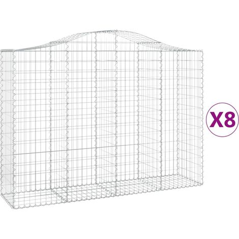 Maison Exclusive - Gabionen mit Hochbogen 8 Stk. 200x50x140/160cm