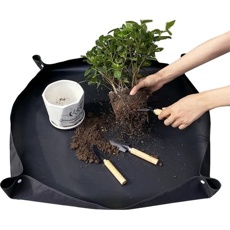 Pflanzmatte, Umtopfmatte, faltbare Gartenmatte, zum Umtopfen, 75 x 75 cm, für Sukkulenten, Zimmerpflanzenpflege