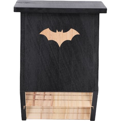 Nichoir à chauves-souris en bois pour extérieur double chambre abri à chiroptères facile à suspendre capacité 75 chauves-souris noir (1/5)