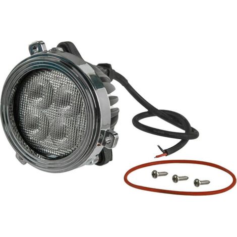 Lámpara de trabajo LED redonda de 40 W y 4800 lm, 10/30 V, con enchufe alemán, luz difusa, 4 LED, Kramp LA10428 (1/5)