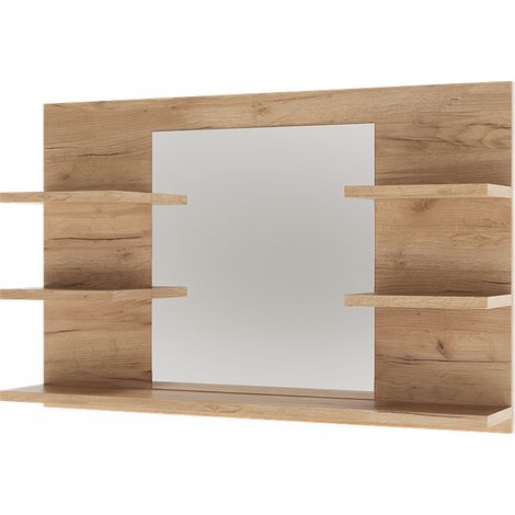 Armoire de toilette Wilbur, Chêne de force doré, 78x50cm avec des étagères, Vicco (1/5)