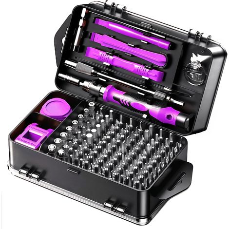 115-in-1 Schraubendreher-Set, Multifunktionales Reparaturwerkzeug für Computer, Mobiltelefone und Uhren, Hohe Präzision, Lila Farbe-lsw