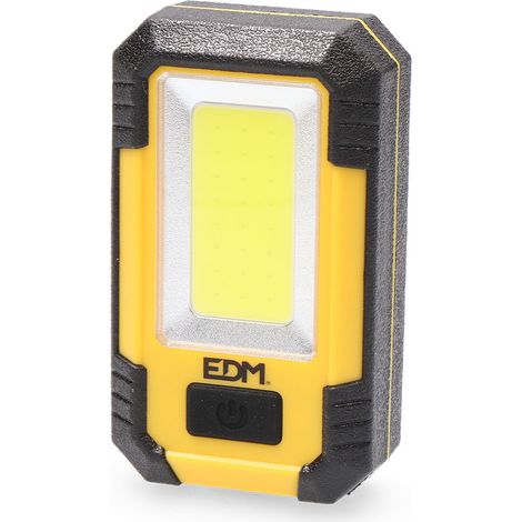 Linterna led cob 8w 500lm recargable con usb. con gancho + iman + soporte. funcion power bank. incluye cable de carga. edm (1/5)