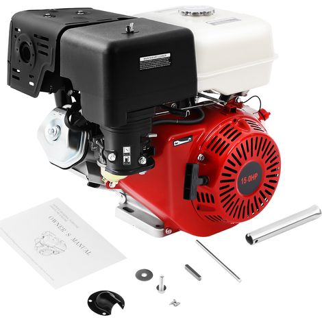 Moteur thermique 4 temps 420 cc, 15 CV - Moteur à essence monocylindre refroidissement par air, alarme huile basse, pour tondeuse, générateur et pompe (1/5)
