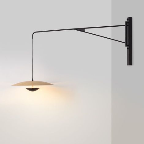 Applique murale LED orientable 12W 3000K aluminium noir mat bras pivotant 180°