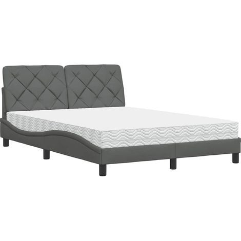 Maison Exclusive - Letto con Materasso Grigio Scuro 120x200 cm Tessuto (1/5)