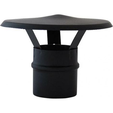 Fumaiolo a cappello Cinese - Aisi 304 nero opaco - per pellet - Diametro: Ø 10 cm