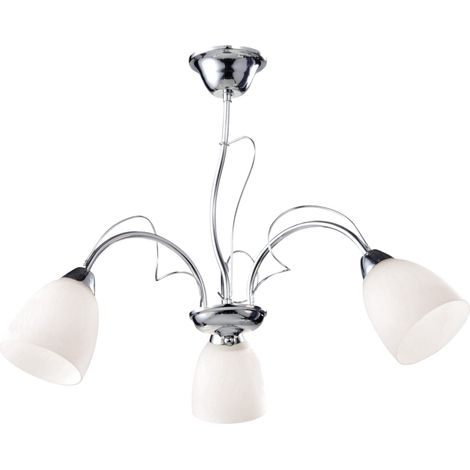 Plafonnier Kaja Aron chromé 3xE27 globes opale verre (1/3)