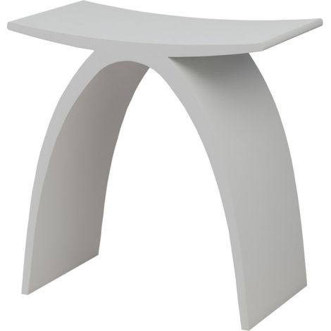 BERNSTEIN - Tabouret de douche Siège baignoire antidérapant, Chaise salle de bain waterproof fonte minérale - 43x43x23,5cm (LxHxP) - PB4001 (1/4)