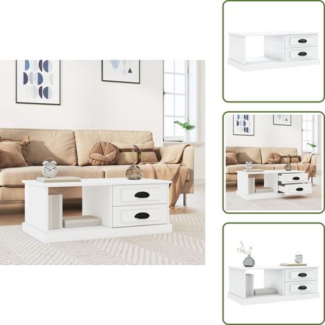 Couchtisch Weiß 90x50x35 cm Holzwerkstoff - Couchtisch - Wohnzimmerschreibtisch - Sideboard - Holzwerkstoff Möbel - Weißer Couchtisch (1/5)