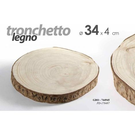 20x Tronco tronchetto in legno vassoio decorazione cm 34