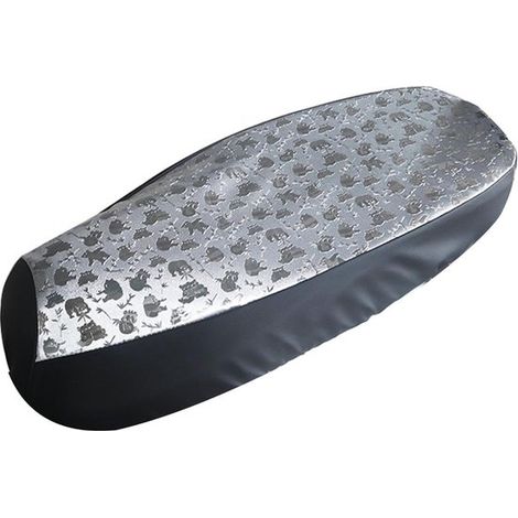 Coprisella per moto, in pelle PU, impermeabile, traspirante, cuscino per sella, protezione, antipioggia, per moto, coprisella per moto, veicolo elettrico, lunghezza applicabile 66-73 cm, larghezza 28- (1/5)
