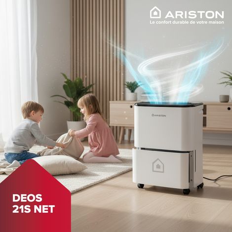 Déshumidificateur Intérieur Connecté 21L - Ariston DEOS 21S NET WIFI - Intelligent, Silencieux,  jusqu'à 52 m²