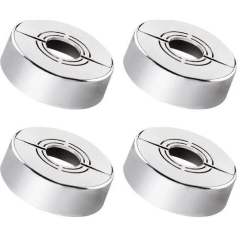 Pair 4 Pièces Rosace Robinet, Rosace Mitigeur Douche, 3 Tailles en 1, Cache Tuyau Radiateur Convient pour Diamètre de 20MM / 25MM / 33MM, Utilisé pour Décoration de Robinets (1/4)